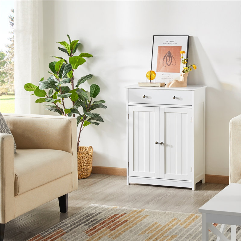 Calidia 2 Door Bathroom Storage with Adjustable Shelf Charlton Home Color White